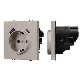 Фото #1 товара Механизм розетки с USB зарядкой SCT-NOBE-MUAC-SFPL-CA (230V, 16A) (Arlight, Кашемир)