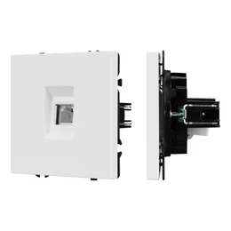 Фото #1 товара Механизм телефонной розетки SCT-NOBE-MTL1-SFPL-WH (RJ-11, 4C) (Arlight, Белый кварц)