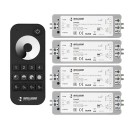 Фото #1 товара INTELLIGENT ARLIGHT Диммер SMART-SET-PWM-101-72-DIM-PD-SUF Black (5-36V, 1x8A, x4, ПДУ 13кн, 2.4G) (IARL, IP20 Пластик, 5 лет)