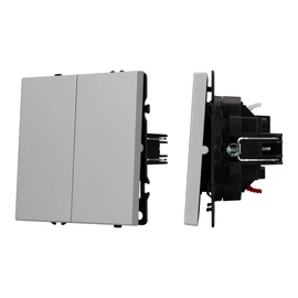 Фото #1 товара Механизм выключателя двухклавишный непроходной SWT-NOBE-MK02-SFPL-IS (230V, 10A) (Arlight, Никель)