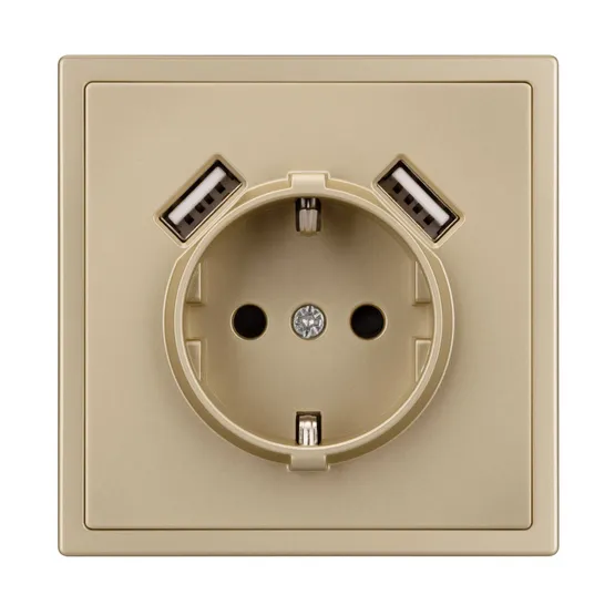 Фото #4 товара Механизм розетки с USB зарядкой SCT-NOBE-MUAA-SFPL-GD (230V, 16A) (Arlight, Золотой песок)