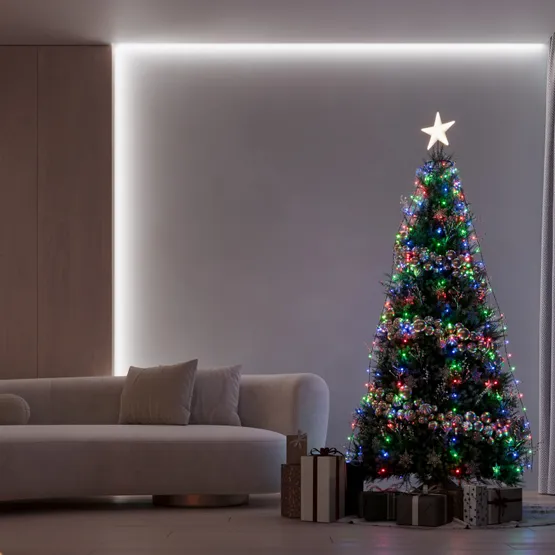 Фото #6 товара Светодиодная гирлянда Лучи Смарт ARD-GALA-CLASSIC-1800-BLACK-180LED RGB (230V, 3.6W, Tuya Wi-Fi) (Ardecoled, IP65)
