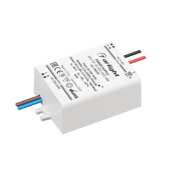 Фото #1 товара Блок питания ARJ-SP-10-PFC-NFC-WR (10W, 3-45V, 0.15-0.5A) (Arlight, IP20 Пластик, 5 лет)