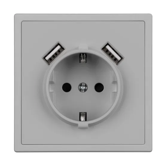 Фото #2 товара Механизм розетки с USB зарядкой SCT-NOBE-MUAA-SFPL-IS (230V, 16A)  (Arlight, Никель)