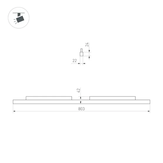 Фото #2 товара Светильник MAG-ORIENT-FLAT-L800-27W Day4000 (BK, 100 deg, 48V, DALI) (Arlight, IP20 Металл, 5 лет)