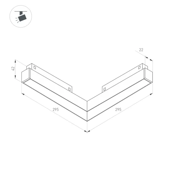Фото #2 товара Светильник MAG-ORIENT-FLAT-ANGLE-L295-18W Warm2700 (BK, 100 deg, 48V) (Arlight, IP20 Металл, 5 лет)