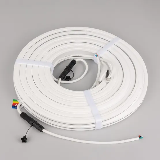 Фото #7 товара Светодиодная лента герметичная MOONLIGHT-PRO-TOP-X360-16x16mm 24V RGB (12 W/m, IP67, 10m, wire x2) (Arlight, Вывод боковой, 5 лет)