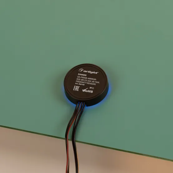 Фото #5 товара Диммер SR-PRIME-MIRROR-R35-BK (12-24V, 48-96W, PROXIMITY SENSOR) (Arlight, IP20 Пластик, 2 года)
