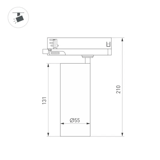 Фото #2 товара Светильник LGD-SILMA-4TR-R55-4W Warm2700 (BK, 4 deg, 230V) (Arlight, IP20 Металл, 5 лет)