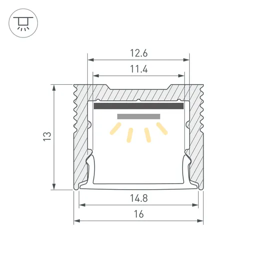 Фото #3 товара Профиль SL-SLIM-H13M-3000 ANOD (BY) (Arlight, Алюминий)
