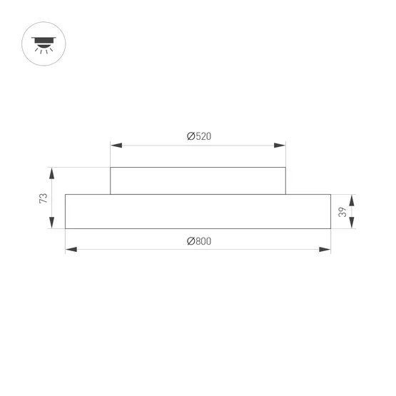 Фото #2 товара Светильник SP-ESTELY-R800-60W Warm2700 (BK, 80 deg, 230V, TRIAC) (Arlight, IP20 Металл, 5 лет)