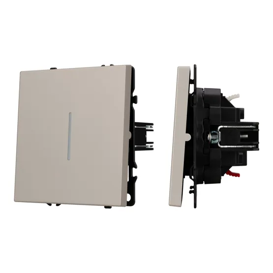 Фото #1 товара Механизм выключателя одноклавишный проходной LED SWT-NOBE-MKP1-SFPL-L-CA (230V, 10A) (Arlight, Кашемир)