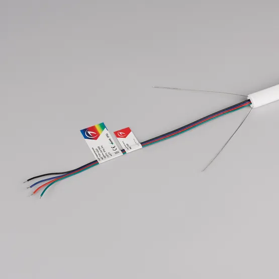 Фото #2 товара Светодиодная лента герметичная WAVE-TOP-A240-18x15mm 24V RGB (10 W/m, IP54, 5m, wire x1) (Arlight, Вывод прямой, 3 года)