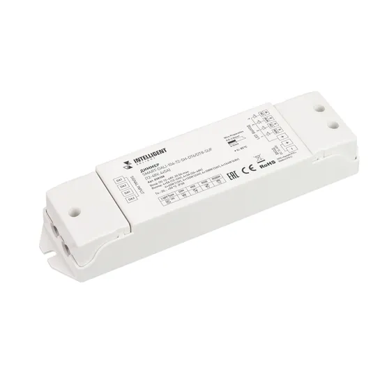 Фото товара INTELLIGENT ARLIGHT Диммер SMART-DALI-104-72-SH-DT6/DT8-SUF (12-48V, 4x5A) (IARL, IP20 Пластик, 5 лет)