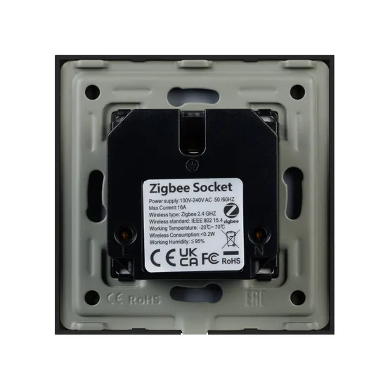 Фото #3 товара Розетка электрическая с Zigbee управлением SCT-OMALI-EUZB1-PL-BK (240V, 16A, Zigbee) (Arlight, -)
